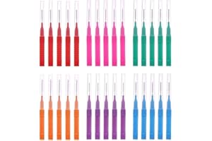 YPYMOD 30 Stück Interdentalbürsten mit Etui, Interdentalreiniger Wiederverwendbar Biegsamer Hals zur Reinigung enger Zahnzwischenraumbürsten(5 Farben)