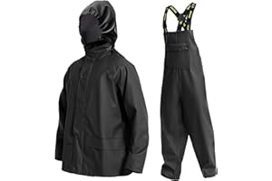 Navis Marine Combinaison de Pluie Homme Imperméable - Veste et Pantalon avec Capuche, pour travail, pêche, chasse et activités extérieures WS-003