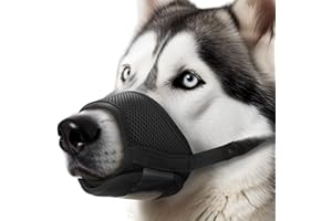 Yes4Quality Dog Muzzle (XL), Soft & Breathable Mesh Muzzle for Dogs W/Adjustable Hook & Loop Fastener, Safe Mouth Cover for Pet Training