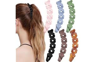 PAOTXPUM 6 PCS Banana Hair Clips Large Banana Clips Non slip Fish Combs Vintage Comb Fish Clips Hold Ponytail Stong Hold Banana Clip Interlocking Teeth Bold French Banana Hair Accessories for Women and Girls