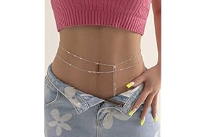 JUSTUSNX Crystal cadena de cintura de cristal cadena de vientre en capas cadena de estómago Sexy cadena de cuerpo accesorios de joyería para mujeres y niñas (B)