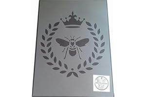 SOLITARYDESIGN Shabby Chic Stencil Bumble bee Heart wreath Rustic Mylar Vintage A4 297x210mm furniture wall art