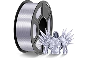 ‎TECBEARS TECBEARS PLA Silk Filament 1.75mm Silber 1KG, Shiny Silk PLA 3D Drucker Filament, mit Seidenglattes Finish, Gute Farbwiedergabe, Maßgenauigkeit +/- 0.02, 1 Spulen, 1kg pro Spule Silk PLA Silber