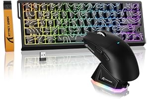 MAMBASNAKE × Attack Shark Clavier et Souris sans Fil à commutateurs magnétiques, Clavier à déclenchement Rapide 8 khz, Souris Gaming trimode 59g pour pc/Mac(Noir)