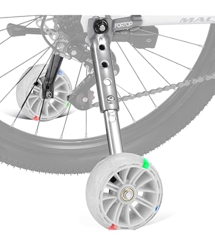 Roues Stabilisatrices Pour Adulte – Réglables Pour Vélos 24 à 29 Pouces – Paire Argent