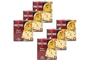 KDJMDL Panettone pur beurre fabriqué en Italie - lot de 6 boîtes de 900g - pâtisserie au levain naturel, aux raisons secs et aux écorces d'oranges confites