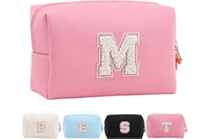 Tolmaiertu Personalized Makeup Bag,Waterproof Travel Makeup Pouch Cosmetic Bag Birthday Gift for Women Mom，Bride Bridesmaid Cosmetic Bag A-Z