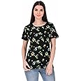 Stories.Label Women 100% Cotton Printed Tshirt in Ribbed Neck Includes Plus Sizes, Regular Fit and Half Sleeves (Sizes Small -5XL)