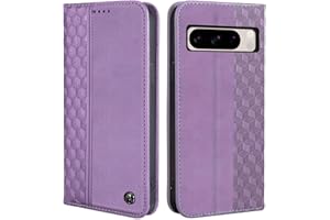 CXTCASE Funda Google Pixel 8 Pro, Funda Tapa Libro Movil Carcasa PU Cuero para Google Pixel 8 Pro, Tipo Libro Flip Wallet Case, Púrpura