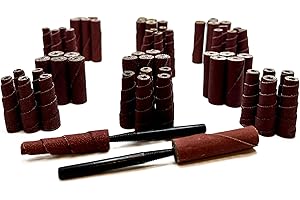 Pro-Graad 62 Piece Abrasive Sanding Cartridge Spiral Roll Sander Kit, Mini Cone & Cylinder Kit for Metal, Wood, Stainless, Fiberglass, Welds, Engine Porting – Die Grinder & Rotary Tool Accessories