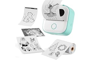 ASprink Mini Printer, Y02C Thermarote Sticker Printer for 53MM, Mini Thermal Printer for Study Notes, Journals, Birthday Present, Bluetooth Portable Printer for iOS & Android with 1 Thermal Paper Roll