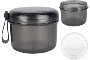 DIDATOOL Porta Dentiera, Anti-perdite per Contenitore Dentiera, Custodia per Dentiere a Grande Capacità, Conservazione per Tutti i Tipi di Dentiere e Apparecchi Ortodontici (Trasparente Grigio)