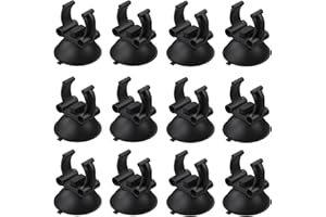 TENGEE 12 sztuk przyssawek do akwarium, przyssawki do akwarium, czarne przyssawki do akwarium, przyssawki do akwarium, pręt grzewczy, uchwyt węża, uchwyt rury, do akwariów, zapasowe przyssawki, akcesoria