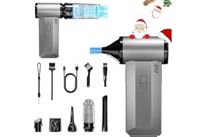 BUYOUNGER Souffleur Air Comprimé PC, 2 in 1 Souffleur & Aspirateur, 200000 tr/min Grande Vitesse Réglage Infini Bombe Air Sans Fil Puissant avec Batterie 8000mAh, Compucleaner pour Clavier, Voiture, Canapé