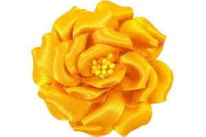 Mecool Rose Hair Clip for Weddings Brooch Corsage Hair Head Clip on Flowers for Hair Jewellery Barrette Hair Decorations for Women Accessories | Hair Clips Girls-Yellow