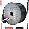 Elecan 14/2 Outdoor Speaker Wire Cable 50 Ft 14 Gauge AWG with Tool Kits-Direct Burial in Wall CL3 CL2 Rated-Pro Series 14AWG 2 Conductors-PVC Jacket& Film& Cotton-for Home Theater&Car Speakers-Black