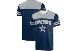 FOCO NFL Men's Officially Licensed Primary Logo Team Color Wordmark Game Day V-Neck Football Top