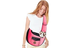 PETCUTE Bolso Transportin para Perros Pequeños Bolsa Bandolera de Transporte de Gatos Bolsa Portador Hombro de Perro Suave y Cómoda Rosado
