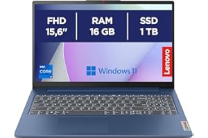 Lenovo IdeaPad Slim 3 Gen 8 - Ordenador Portátil 15.6" FHD Intel Core i7-13620H,16GB RAM, 1TB SSD, Intel UHD Graphics, Wi-Fi 6,Windows 11 Home Teclado QWERTY Español, Color Azul Abismo