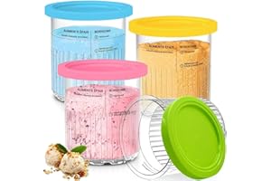 IRWOY 4 Pack Creami Behälter für die Ninja Eismaschine: NC501 NC500-Serie 680ML - Ice Cream Storage Containers Creami Pint Behälter Serie - Wiederverwendbare Auslaufsicher Deluxe (NC501/500)