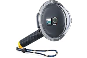 YALLSAME Dome Port für DJI Osmo Action 3/4/5 Pro Kamera, 45 m wasserdichtes Gehäuse mit schwimmendem Handgriff für Osmo Action 5Pro/4/3, Tauchen/Schnorcheln Zubehör für Unterwasseraufnahmen