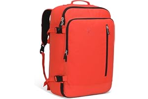 Hynes Eagle 38 l, bagaż podręczny, plecak podróżny, 50 x 33 x 20 cm, bagaż podręczny, samolot, plecak podróżny, plecak na laptopa 17 cali, plecak dzienny, plecak kabinowy, czarny, pomarańczowy, 38L -