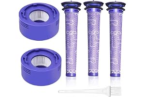 Waitley 5 Filter för Dyson V7/V8, 3 HEPA-efterfilter och 2 Förfilter