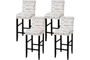 papasgix Coprisedia Elasticizzato con Schienale, Fodera corprisedia Lavabile Rimovibile Universale Elastico per Sgabello Alto Quadrato da Bar, Casa,Caffettiere,Festa(Macchiato,4 Pezzi)