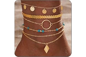 Hcvone 5pcs Bracelets de Cheville Pour Femme Plage d'été Bracelet Cheville Idée Cadeau Femme Cadeau Femme Original Cadeaux Anniversaire Noël