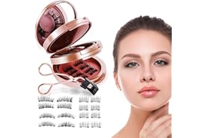 ‎YZHMSZKJ Magnetische Wimpern, 8 Paar Wiederverwendbare Magnet Wimpern, Natürlicher Look, Verbesserte Dual-3D-5D-Kunstwimpern mit Applikatorpinzette, Einfach zu Tragen, Kein Kleber Erforderlich, Rosa