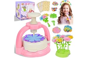 HERMORRYSS Kit di Fiori Creativo per Bambini, Il Laboratorio dei Fiori, DIY Kit Composizione Bouquet, Set Creativo per Mazzi di Fioris con Pressa, Regalo Giocattoli Creativo per Bambina 4+ (Rosa)