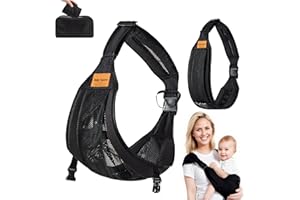 GICCTYBLE Babytragetuch, Babytrage Seitlich, Tragetuch baby Neugeboren Verstellbare, Hüfttrage Baby Ergonomische, von 0 bis 36 Monaten, Kleinkinder bis 20kg (Atmungsaktives Netz)