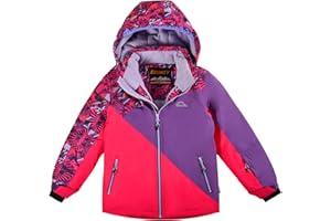 SMONTY Mädchen Skijacke Wasserdicht Winterjacke Mädchen Warm Kinder mit Kapuze Winterjacke 6-16 Jahre