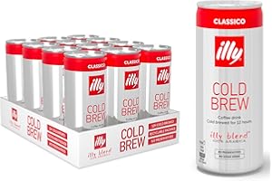illy Cold Brew Classico Black Iced Coffee - Medium Roast - 100% Arabica - No Added Sugar & No Preservatives - Ready to Drink - 12 x 250ml Tins