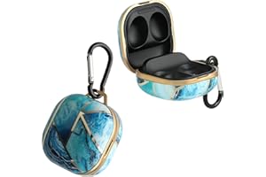 kwmobile Etui kompatybilne z Samsung Galaxy Buds 2 Pro/Buds 2 / Buds Live - etui na słuchawki douszne - AirPod Marble złoty/niebieski/biały