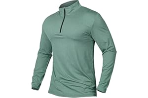 CARWORNIC Herren Langarmshirt Half Zip Sportshirt Laufshirt 1/4 Zip Pullover Leicht Atmungsaktiv Gym Jogging Trainingsshirt mit Stehkragen