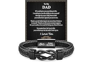 VGWON Gifts for Men, Mens Gifts, Gift for Dad, Leather Bracelet for Man Dad, Birthday Gift for Men, Christmas Anniversary Valentines Bracelets for Boyfriend Husband Fiance