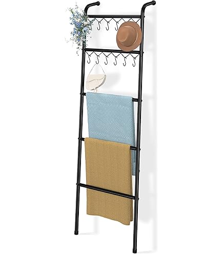 LAMO Manufaktur Handdoekenrek Kledingrek Krantenrek Loft, 170x40 cm (HxB), Zwart, LLS 170 40 9005