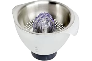 Kenwood Citrus Juicer Chef AT312 Accesorio Exprimidor Compatible Con Robots De Cocina Kenwood Chef Y Major, 0.6 Litros, Acero Inoxidable, Plateado/Blanco