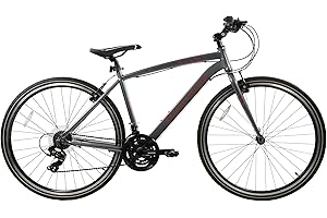 Ammaco Pathway X1 700c Hybrid Trekking Sports Commuter Urban Mens Bike 17" Frame Lightweight Grey 21 Speed