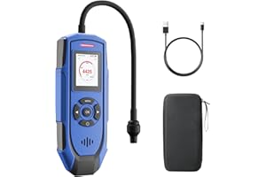 TopTes PT-990 Rechargeable Gas Leak Detector with 11 inch Probe, Detection Range 0-10000 ppm, Data Logging & 3 Types Alarm, Natural Gas Detector for Propane, Methane for Industrial & Home - Blue