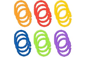 Nuby Linkables - Multicolour Car Seat Toy and Baby Stroller Accessories - Versatile | Easy to Clean | Sensory Development (Pack of 18)