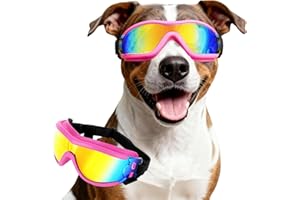 Namsan NAMSAN Gafas de sol para perros, ajustables, resistentes al agua, a prueba de viento, para perros medianos/grandes, color rosa