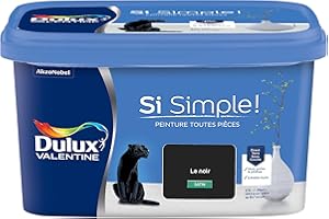 Dulux Valentine Peinture Si Simple Peinture Intérieure Toutes Pièces - Peinture Mur et Plafond, Porte et Plinthe - Couleur : Le Noir Satin - 2,5 L - 5328075