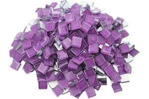 Yuvori 0,5 kg quadratische Kristallmosaikfliesen 1 cm DIY für Badezimmer, Wohnzimmer, Küche, Balkon (lila)