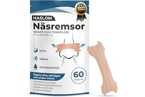 60 Näsplåster HASLOM – Nasal Strips för Sport och Sömn | Nose strips, Mjuka näsremsor med stark vidhäftning och ventilerande