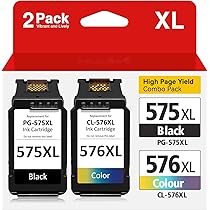 INKYEAHPG-575 / CL-576 XL Ink Cartridges Replacement For Canon 575 576 Genuine Ink Cartridges Pg 575xl Cl 576xl Ink Cartridges Printer Ink 575 576 Xl~p131140438