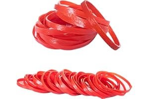GUANGYUAN 100 anelli in gomma 5 mm elastico gomma larghi rotondi per ufficio casa scuola (rosso)