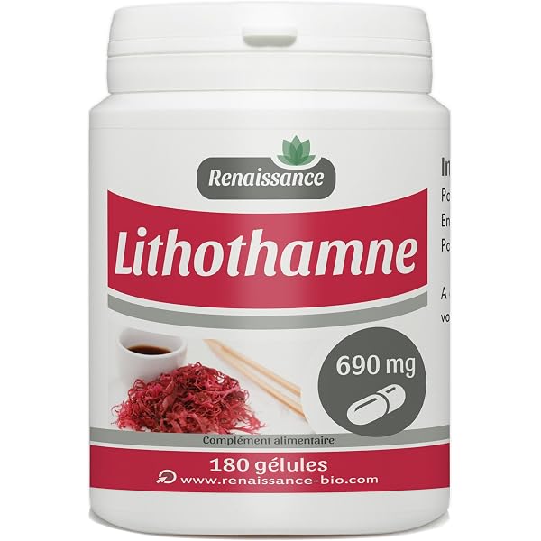 LITHOTHAMNE - 200 Gélules De 800mg - Enveloppe Végétale - 100% Naturel - Fabriqué En France