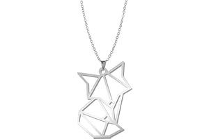kkjoy Collar de origami de acero inoxidable con colgante de animal para mujes y niña